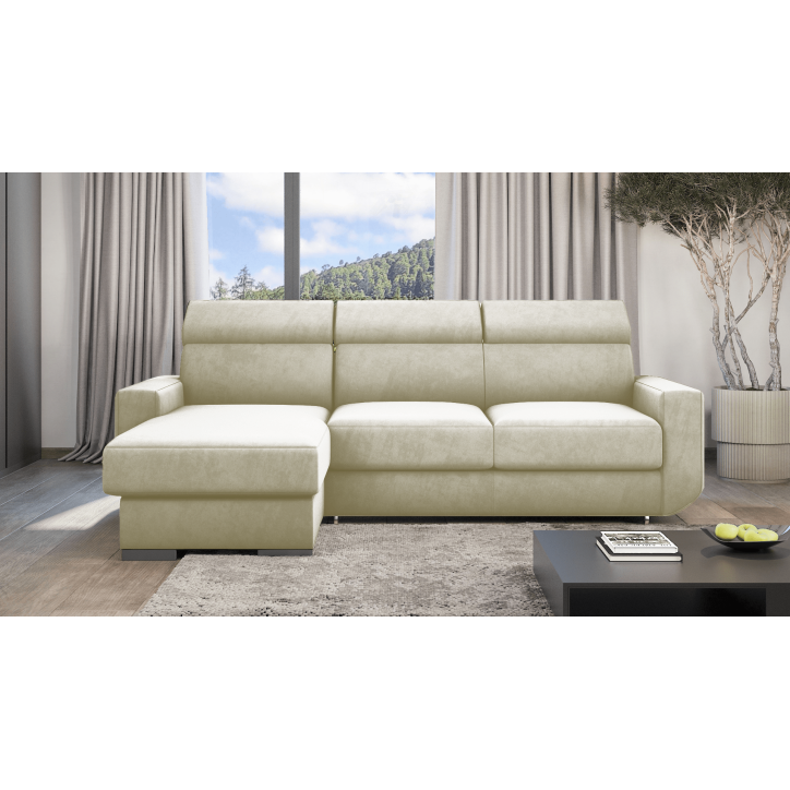Ecksofa HUGO mit Schlaffunktion – Grau oder Beige – Komfort und Stil