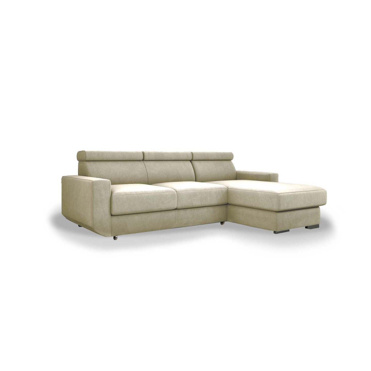 Ecksofa HUGO mit Schlaffunktion – Grau oder Beige – Komfort und Stil