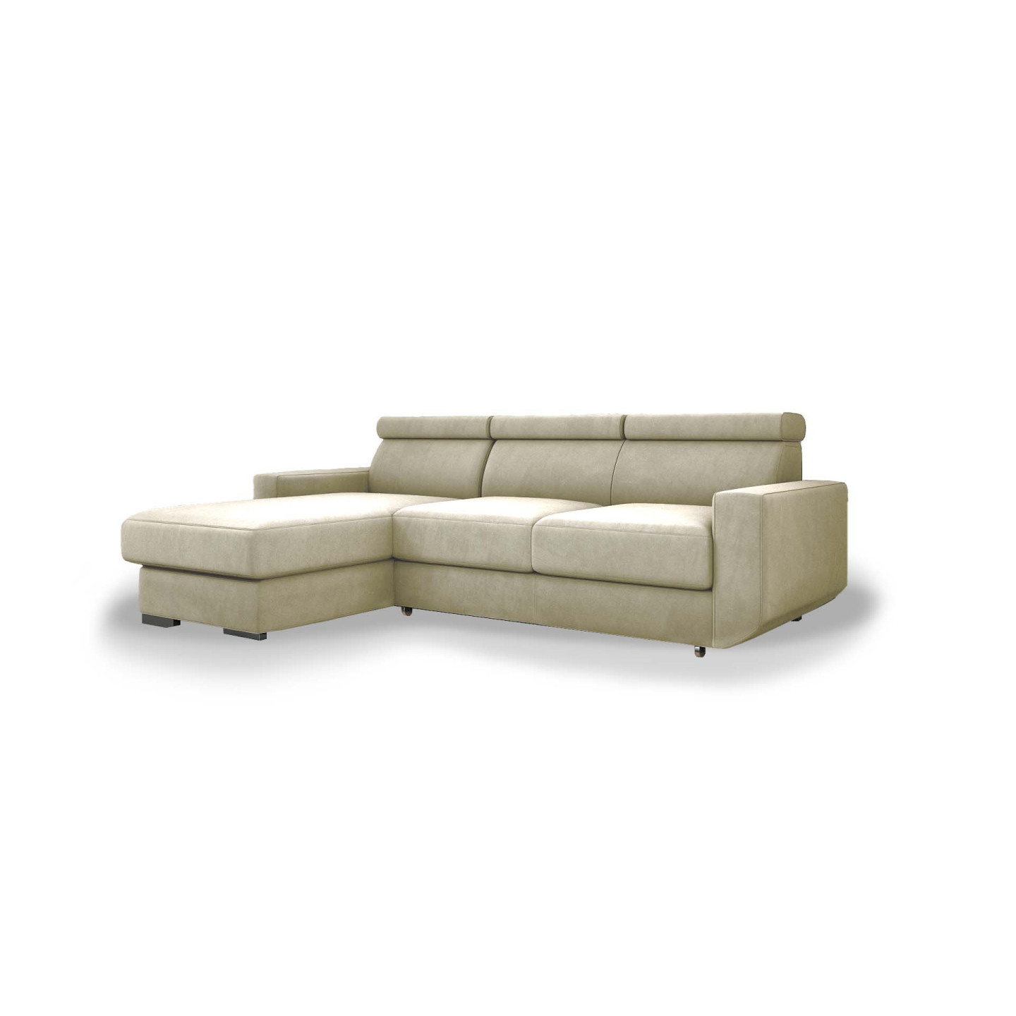 Ecksofa HUGO mit Schlaffunktion – Grau oder Beige – Komfort und Stil