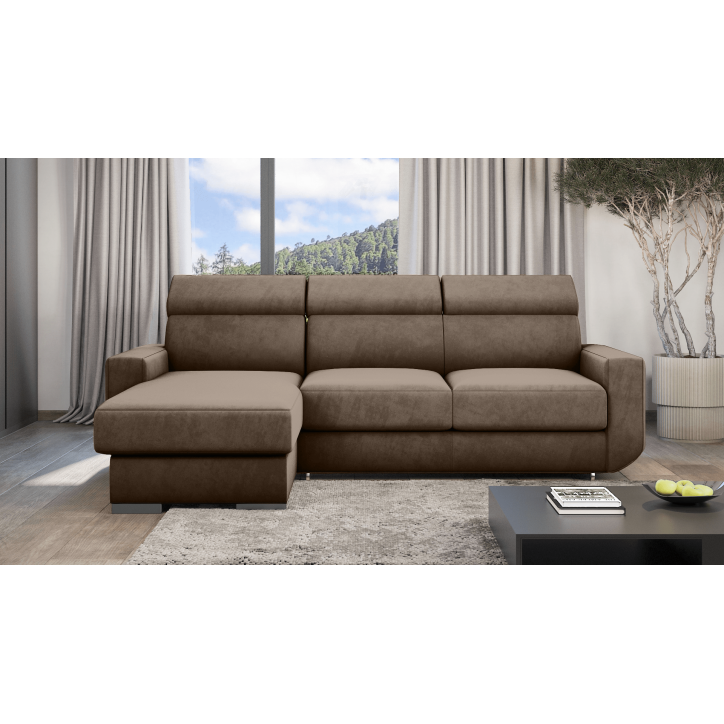 Ecksofa HUGO mit Schlaffunktion – Grau oder Beige – Komfort und Stil