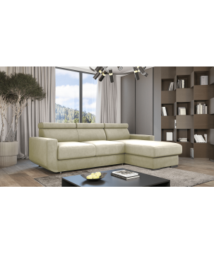 Ecksofa HUGO mit Schlaffunktion – Grau oder Beige – Komfort und Stil