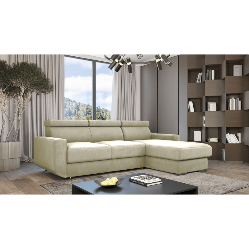 Ecksofa HUGO mit Schlaffunktion – Grau oder Beige – Komfort und Stil