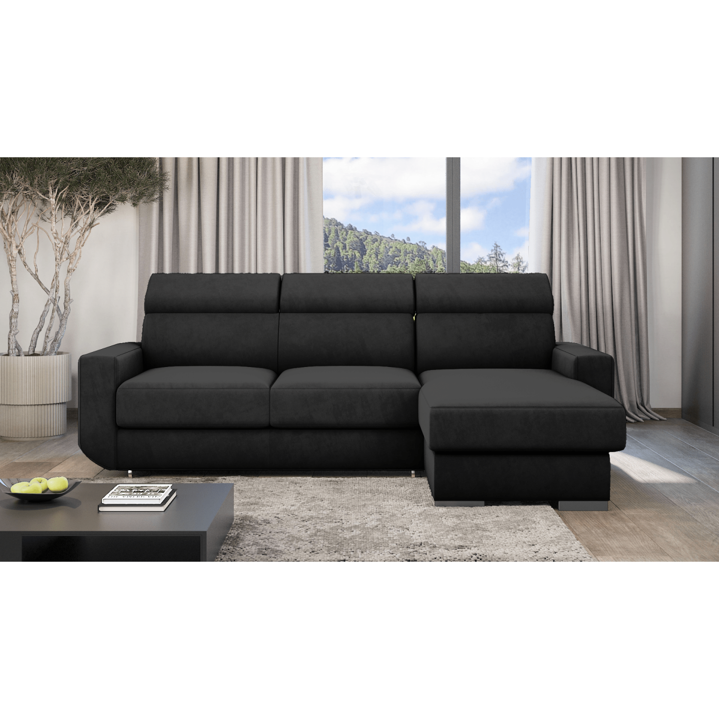 Ecksofa HUGO mit Schlaffunktion – Grau oder Beige – Komfort und Stil