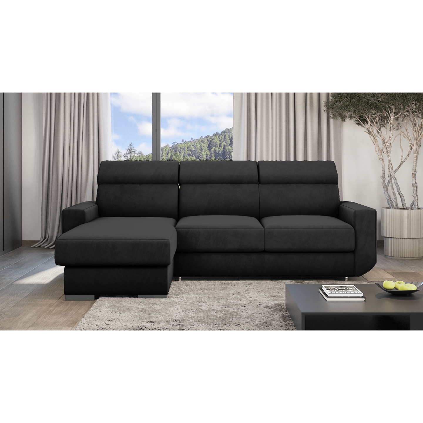 Ecksofa HUGO mit Schlaffunktion – Grau oder Beige – Komfort und Stil