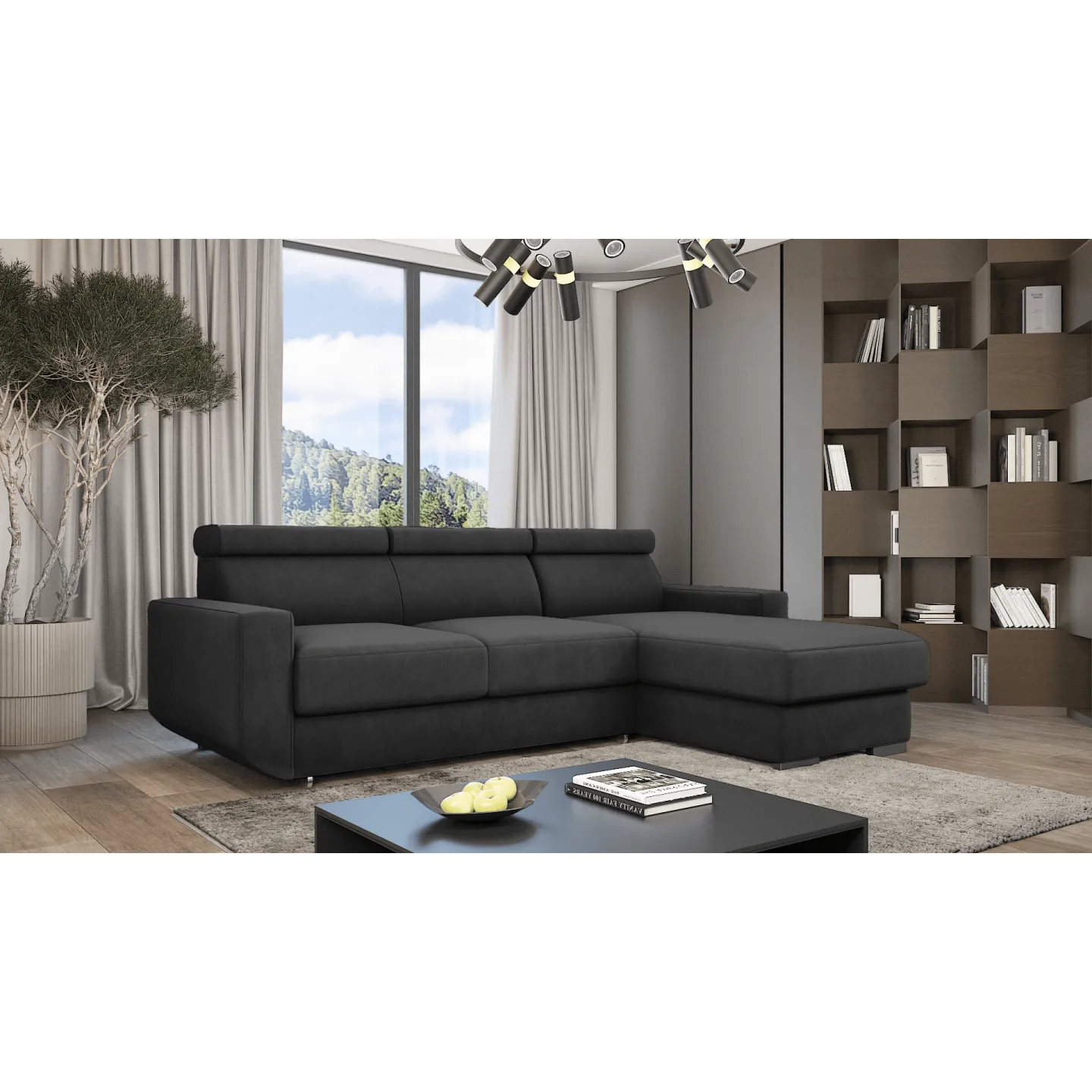 Ecksofa HUGO mit Schlaffunktion – Grau oder Beige – Komfort und Stil