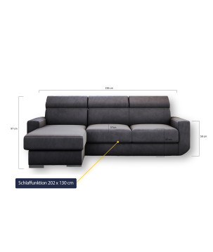 Ecksofa HUGO mit Schlaffunktion – Grau oder Beige – Komfort und Stil