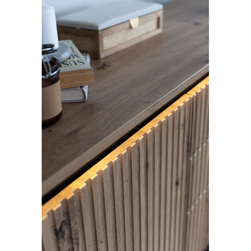 TREND Holz Kommode – Grau, Weiß & Beige mit Schubladen