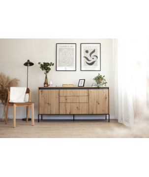 TREND Holz Kommode – Grau, Weiß & Beige mit Schubladen