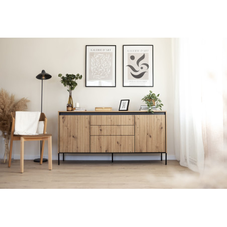 TREND Holz Kommode – Grau, Weiß & Beige mit Schubladen