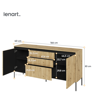 TREND Holz Kommode – Grau, Weiß & Beige mit Schubladen