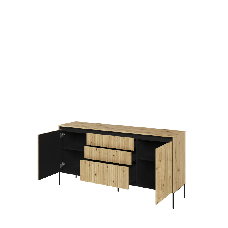 TREND Holz Kommode – Grau, Weiß & Beige mit Schubladen