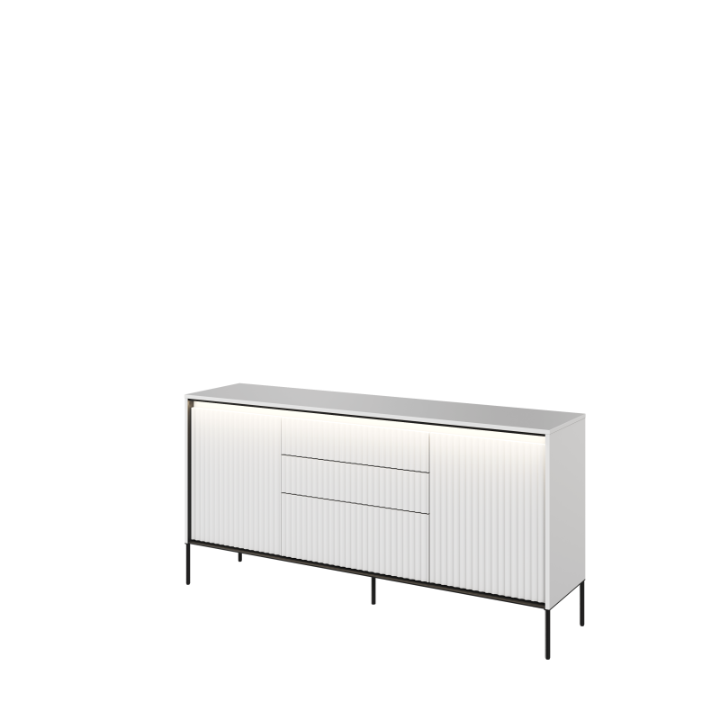TREND Holz Kommode – Grau, Weiß & Beige mit Schubladen