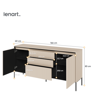 TREND Holz Kommode – Grau, Weiß & Beige mit Schubladen