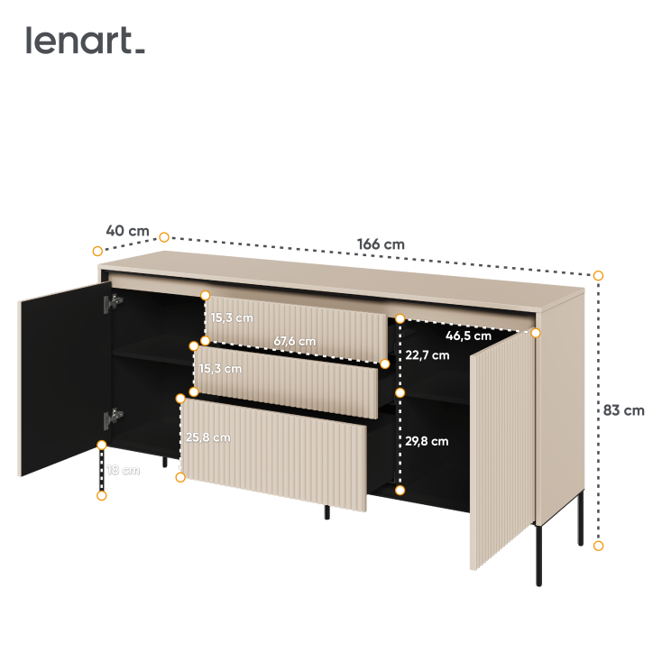 TREND Kommode aus Holz – Grau, Weiß, Beige & Schwarz mit Schubladen