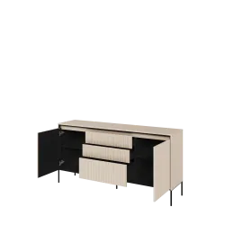 TREND Holz Kommode – Grau, Weiß & Beige mit Schubladen