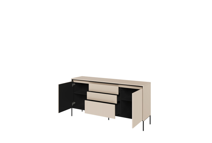 TREND Holz Kommode – Grau, Weiß & Beige mit Schubladen