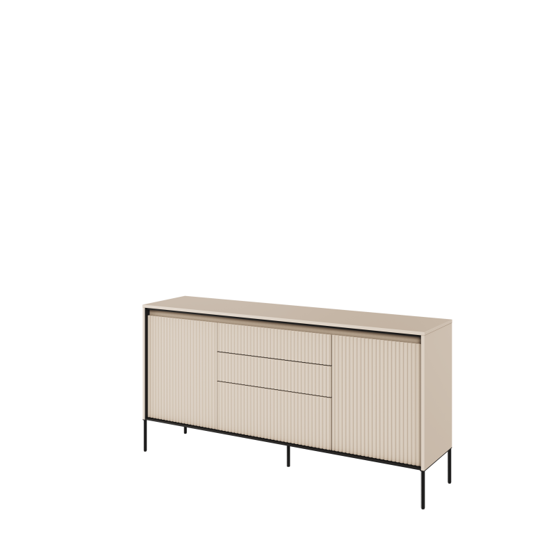 TREND Holz Kommode – Grau, Weiß & Beige mit Schubladen