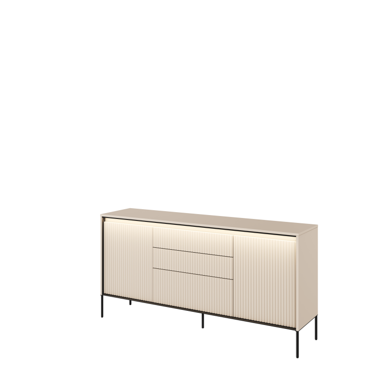 TREND Holz Kommode – Grau, Weiß & Beige mit Schubladen