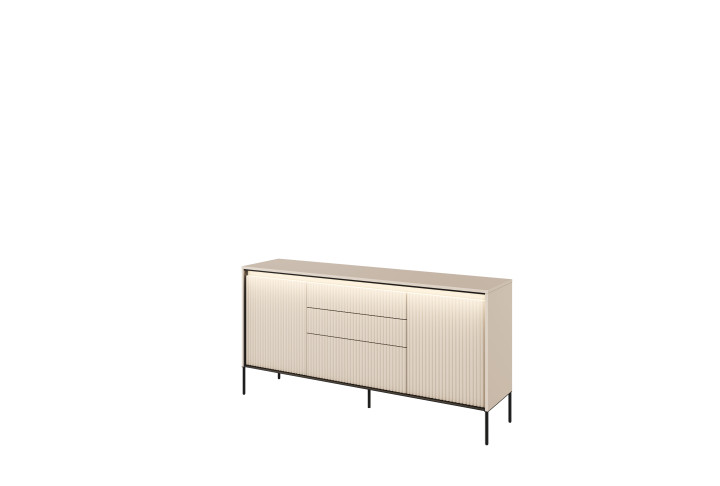 TREND Holz Kommode – Grau, Weiß & Beige mit Schubladen