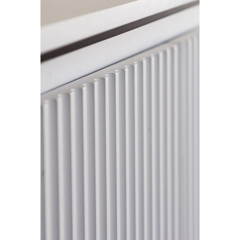 TREND TR-02Kommode – Sandbeige/Weiss/Grau, LED, Halbwalzenfräsung
