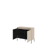 TREND TR-02Kommode – Sandbeige/Weiss/Grau, LED, Halbwalzenfräsung
