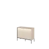 TREND TR-02Kommode – Sandbeige/Weiss/Grau, LED, Halbwalzenfräsung