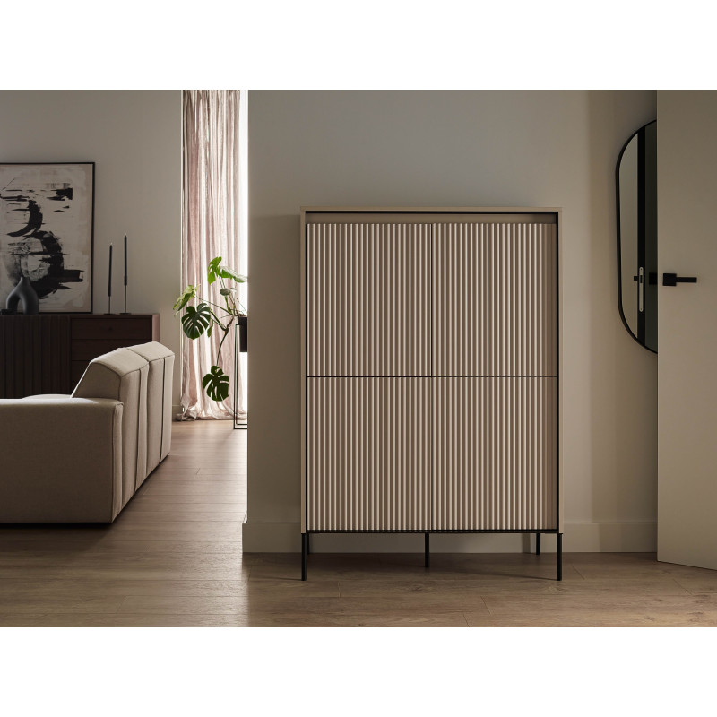 TREND TR-03 Kommode – 4 Türen, LED-Beleuchtung, Ideal für Flur