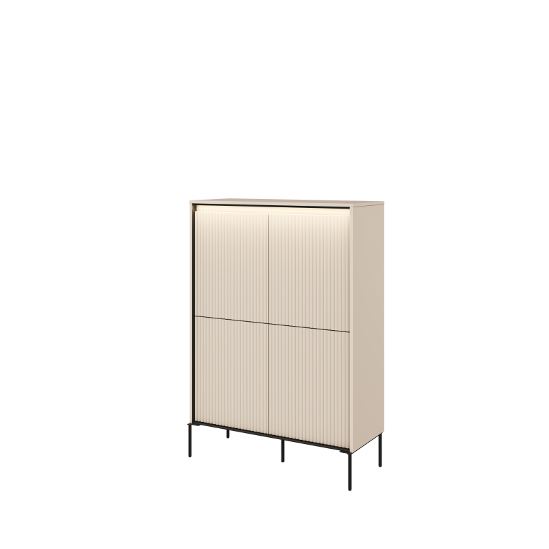 TREND TR-03 Kommode – 4 Türen, LED-Beleuchtung, Ideal für Flur