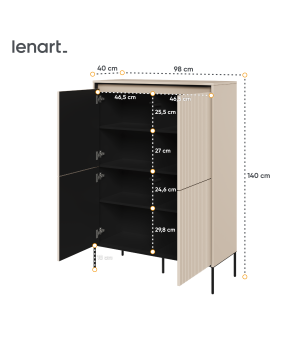 TREND TR-03 Kommode – 4 Türen, LED-Beleuchtung, Ideal für Flur