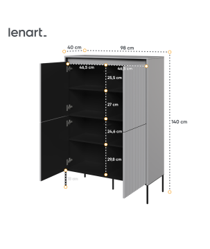 TREND TR-03 Kommode – 4 Türen, LED-Beleuchtung, Ideal für Flur