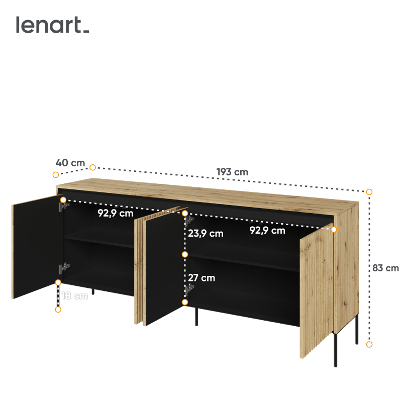 TREND TR-04 Kommode – LED-Beleuchtung, Perfekt für Flur