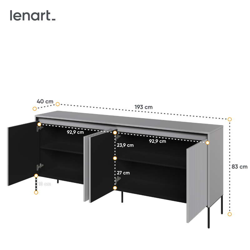 TREND TR-04 Kommode – LED-Beleuchtung, Perfekt für Flur