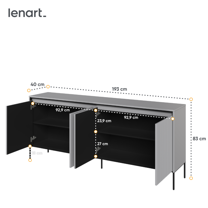 TREND TR-04 Kommode – Elegantes Design, LED-Beleuchtung, Perfekt für Flur