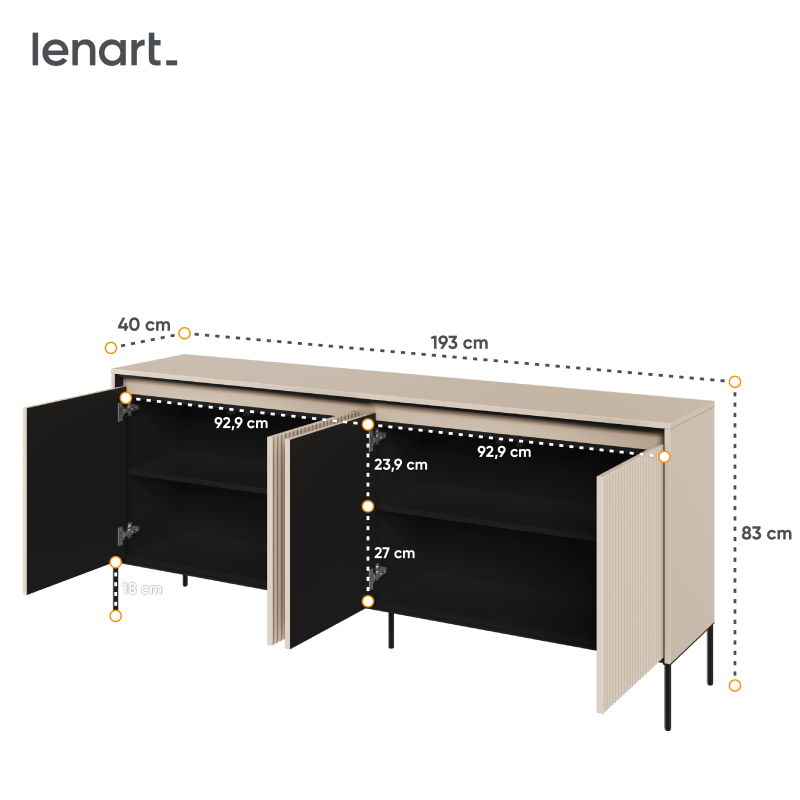 TREND TR-04 Kommode – LED-Beleuchtung, Perfekt für Flur