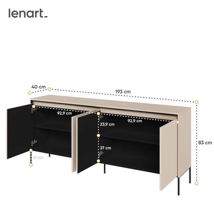 TREND TR-04 Kommode – Elegantes Design, LED-Beleuchtung, Perfekt für Flur