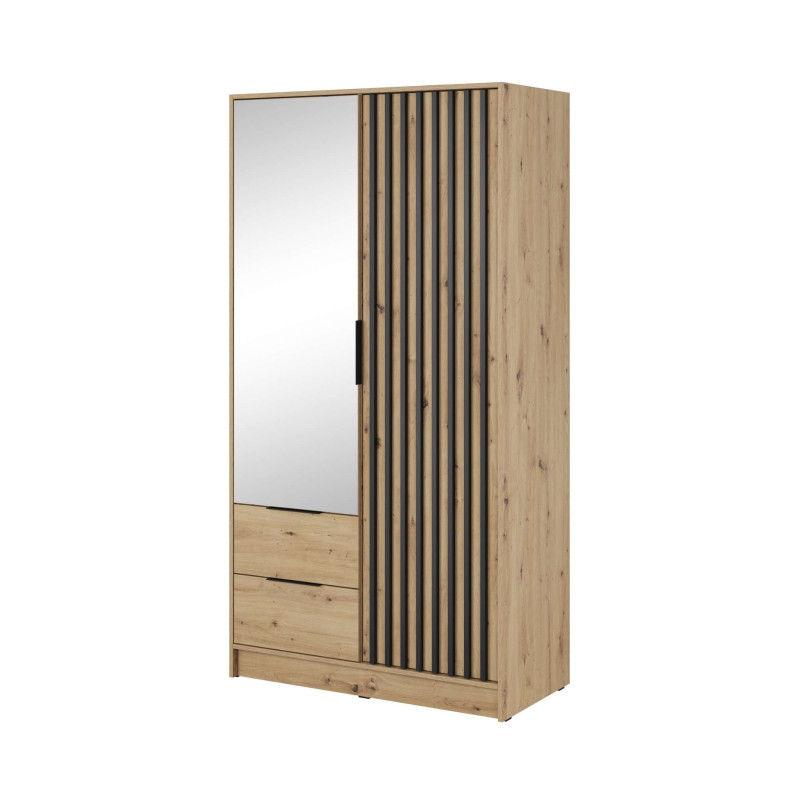 ARTISAN 2D Kleiderschrank – Modernes Design mit Lamellenfront, 105 cm