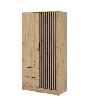 ARTISAN 2D Kleiderschrank – Modernes Design mit Lamellenfront, 105 cm