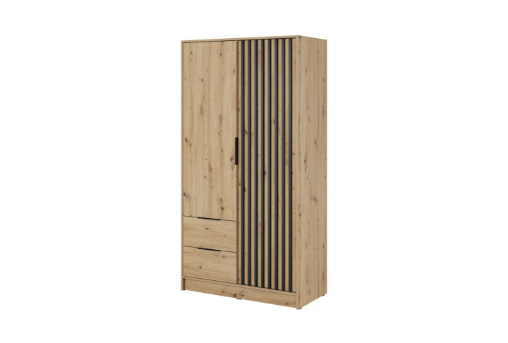ARTISAN 2D Kleiderschrank – Modernes Design mit Lamellenfront, 105 cm