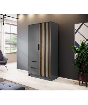 ARTISAN 2D Kleiderschrank – Modernes Design mit Lamellenfront, 105 cm
