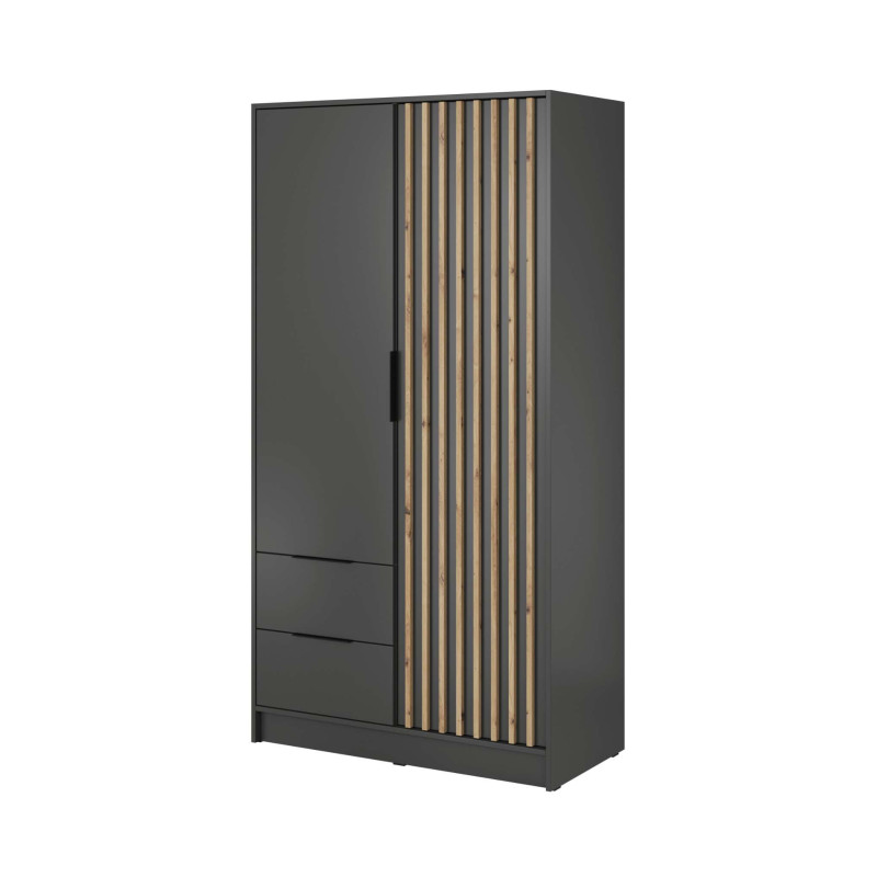 ARTISAN 2D Kleiderschrank – Modernes Design mit Lamellenfront, 105 cm
