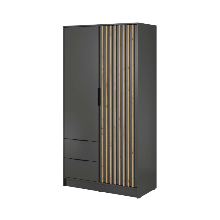 ARTISAN 2D Kleiderschrank – Modernes Design mit Lamellenfront, 105 cm