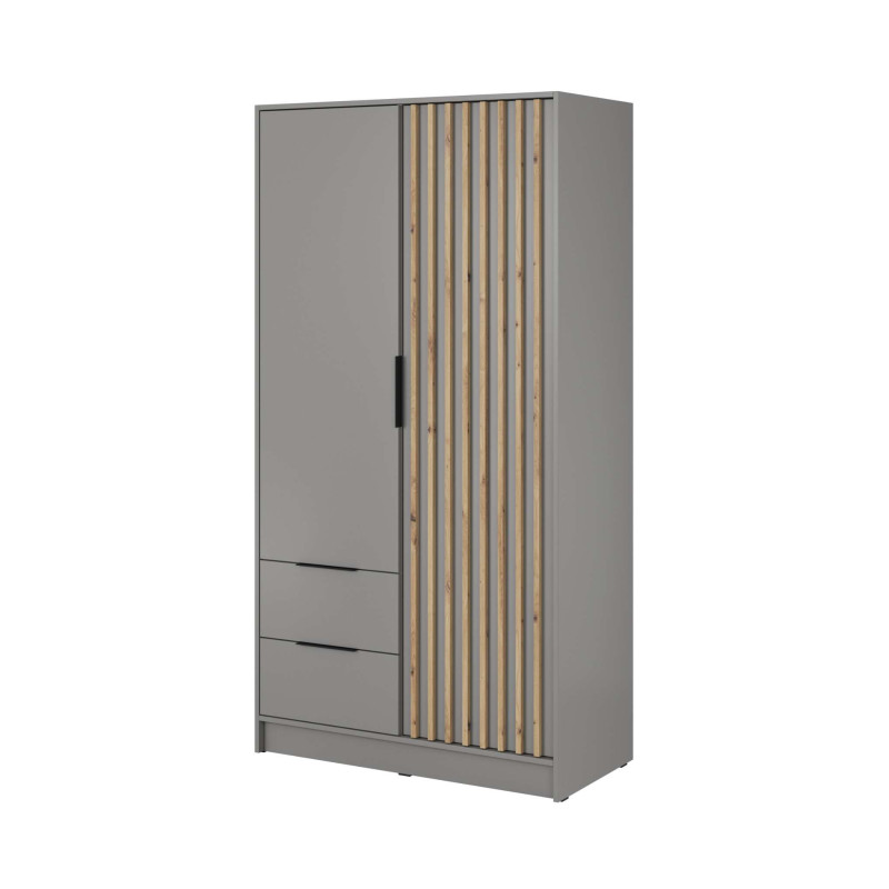 ARTISAN 2D Kleiderschrank – Modernes Design mit Lamellenfront, 105 cm