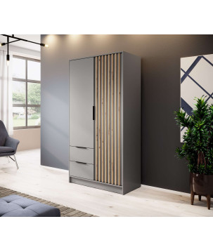 ARTISAN 2D Kleiderschrank – Modernes Design mit Lamellenfront, 105 cm