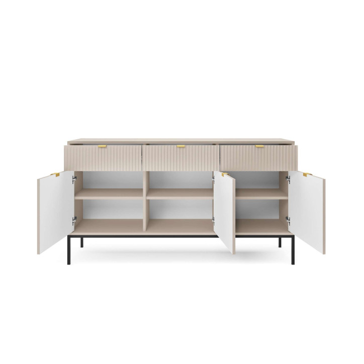 Visanna Sideboard 154 cm – Dreitürige Kommode mit Schubladen & Stauraum