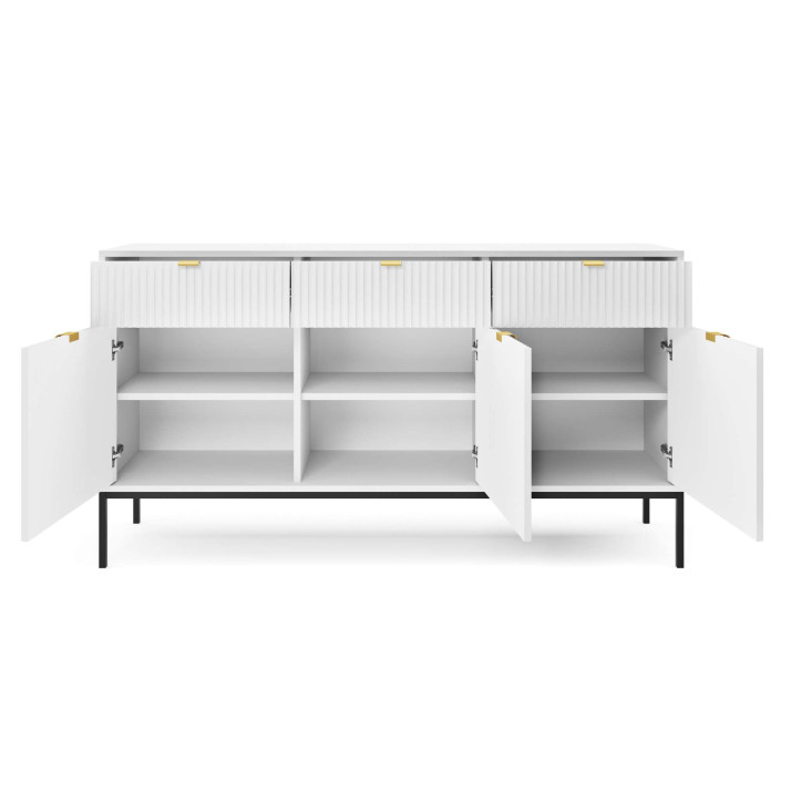 Visanna Sideboard 154 cm – Dreitürige Kommode mit Schubladen & Stauraum