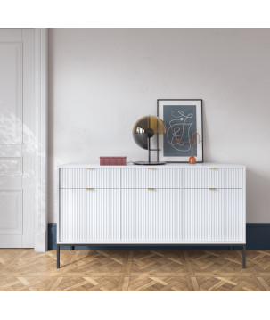 Visanna Sideboard 154 cm – Dreitürige Kommode mit Schubladen & Stauraum