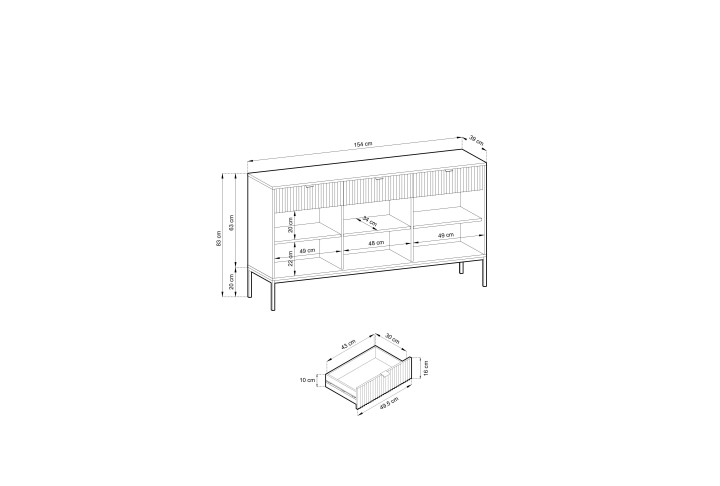 Visanna Sideboard mit Schubladen – Stilvoll & Funktional