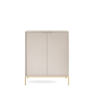 Sideboard 100 cm Visanna – Zweitürige Kommode mit Beinen & geriffelten Fronten