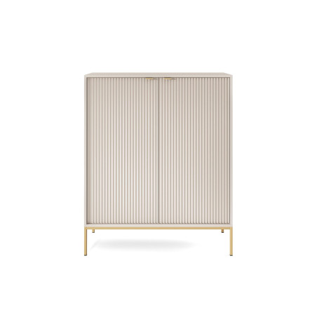 Sideboard 100 cm Visanna – Zweitürige Kommode mit Beinen & geriffelten Fronten