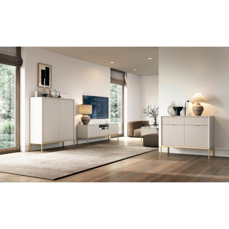 Sideboard 100 cm Visanna – Zweitürige Kommode mit Beinen